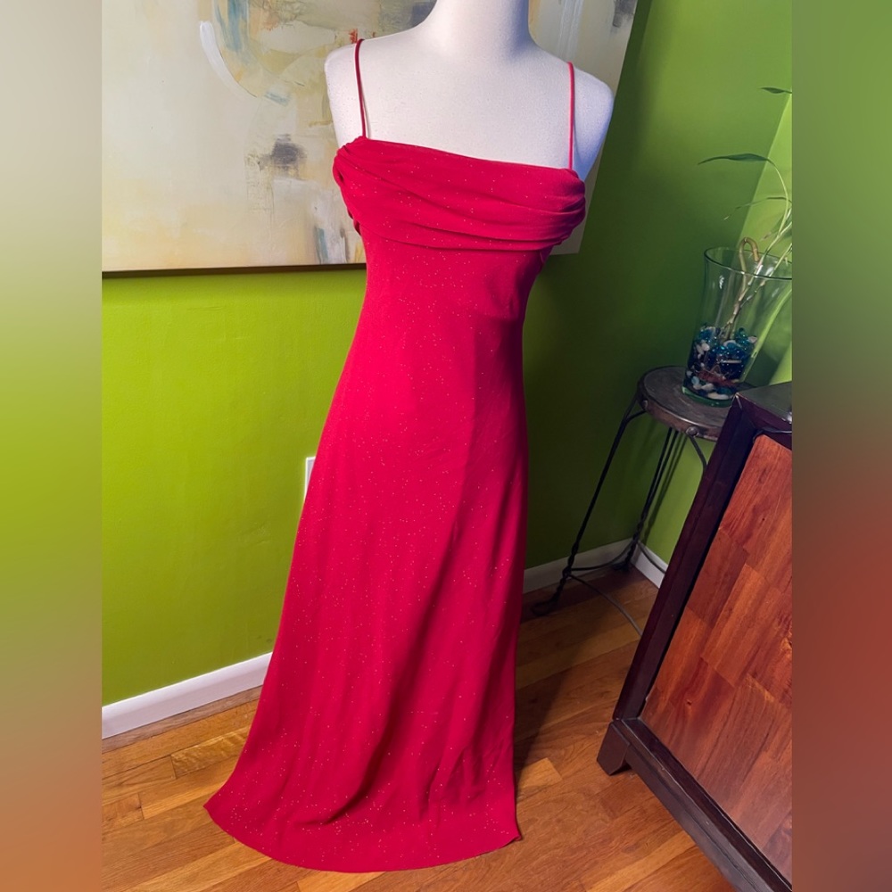Red sparkle long dress